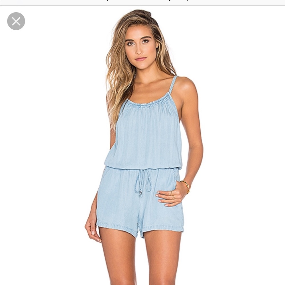 Splendid Chambray Romper in Light Wash
